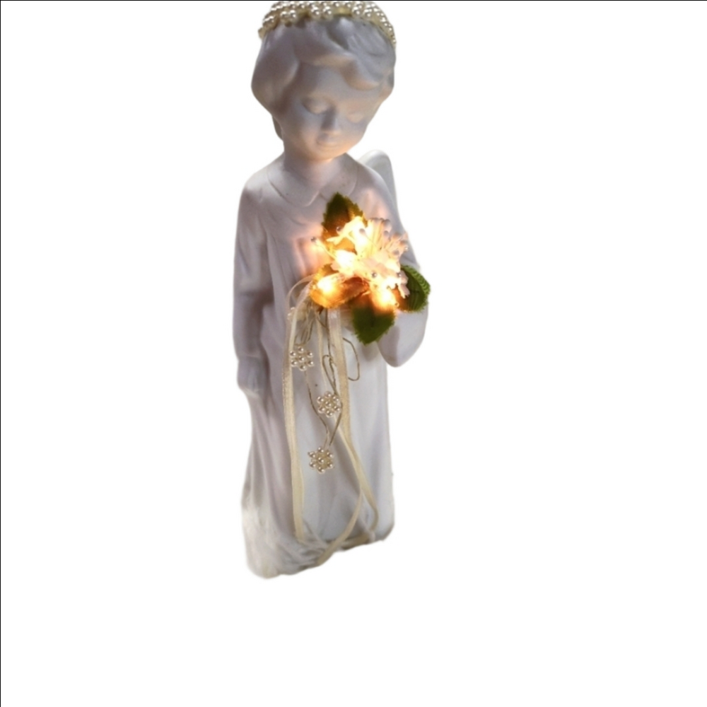 Vintage Ceramic Light Up Angel Bride Figurine